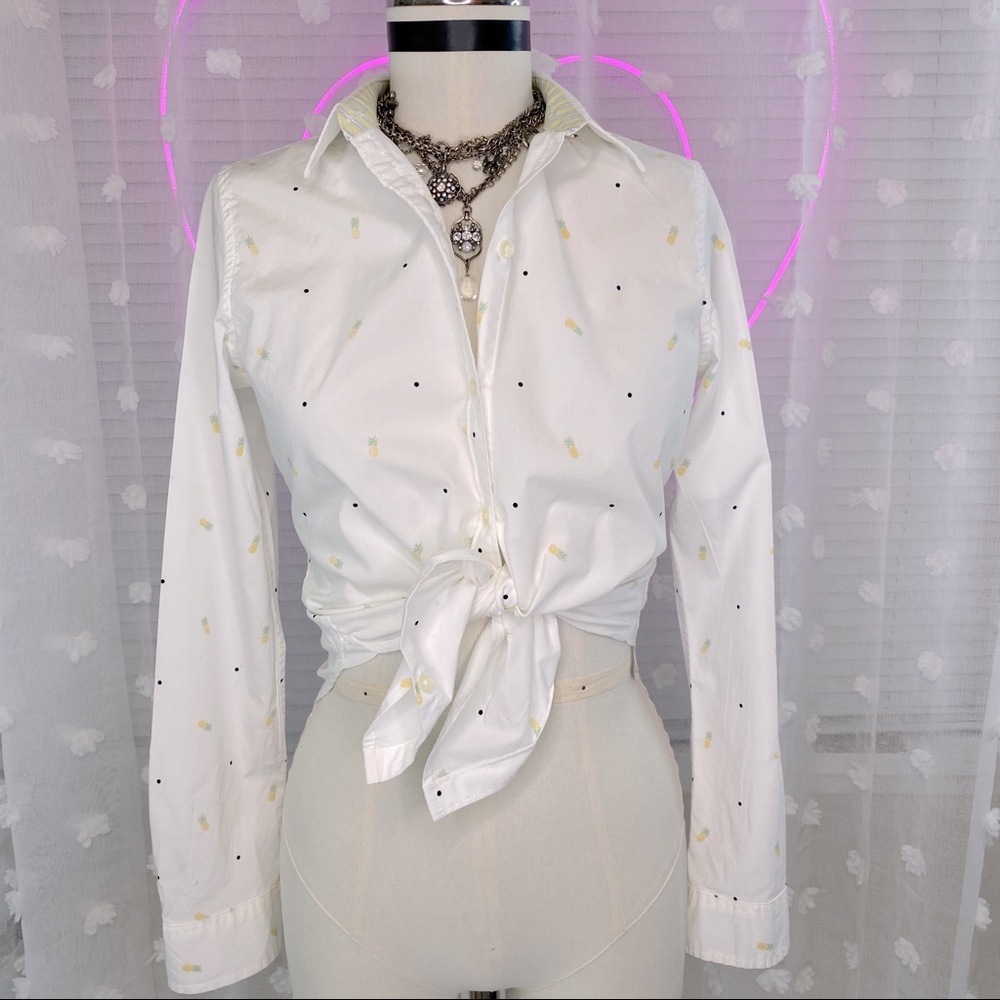 Pineapple Polkadot Poplin Dress Shirt
